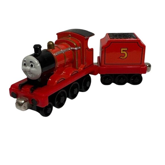 Thomas & Friends James Die Cast Train & Tender 2009 Gullane Red & Black Engine - Picture 1 of 13